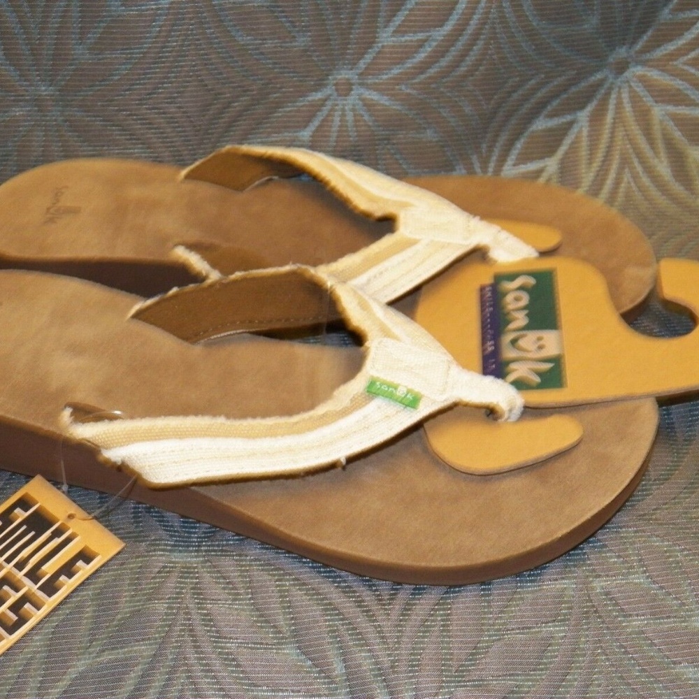 SANUK Fraidy Wedge Tan Sandal Womens New - Picture 3 of 6